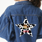 Cowprint w/Cowboy Twill Iron On Patch - Custom Shape - 3XL (Personalized)