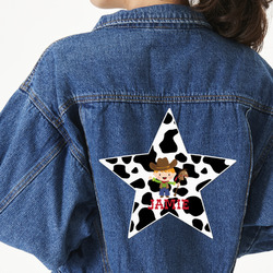 Cowprint w/Cowboy Twill Iron On Patch - Custom Shape - 3XL (Personalized)