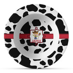 Cowprint w/Cowboy Plastic Bowl - Microwave Safe - Composite Polymer (Personalized)