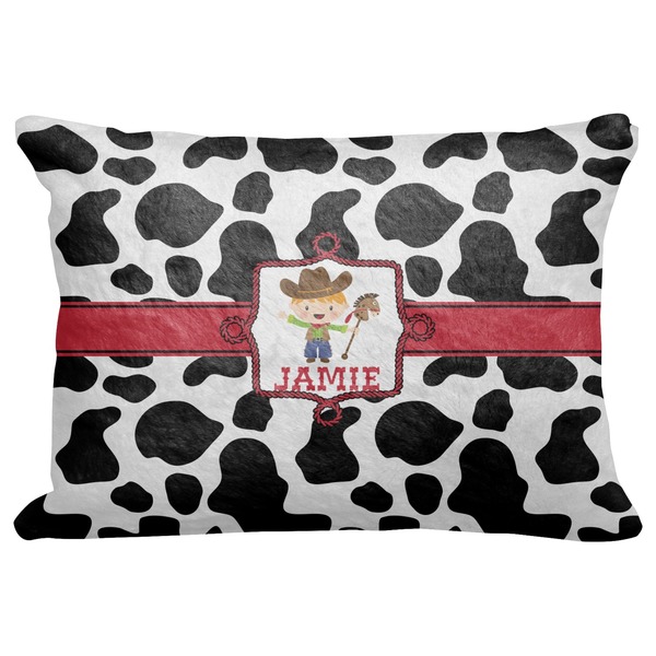 Custom Cowprint w/Cowboy Decorative Baby Pillowcase - 16"x12" (Personalized)