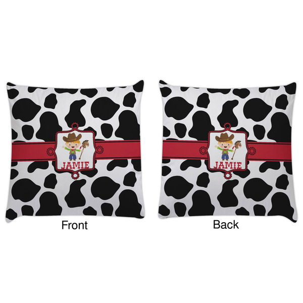 Cowprint w/Cowboy Decorative Pillow Case - Approval