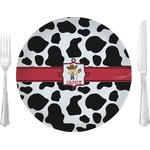 Cowprint w/Cowboy 10" Glass Lunch / Dinner Plates - Single or Set (Personalized)