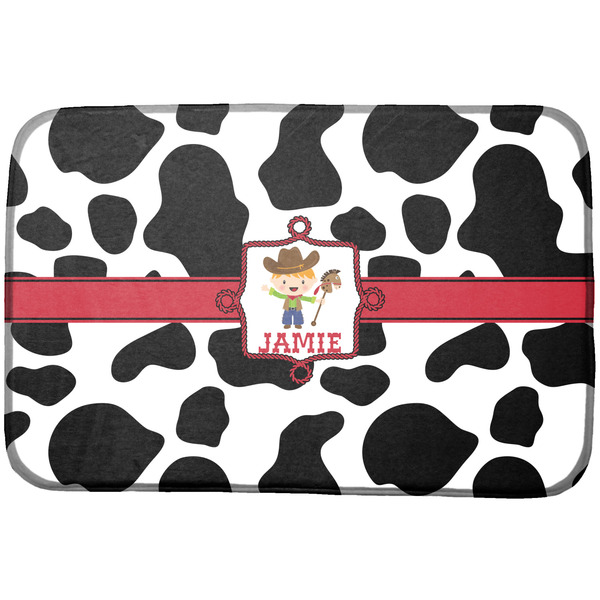 Custom Cowprint w/Cowboy Dish Drying Mat (Personalized)