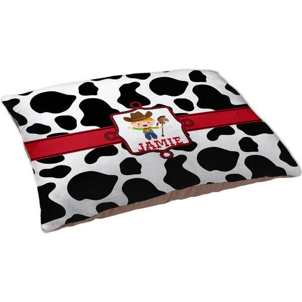 Cowprint w/Cowboy Dog Bed - Large