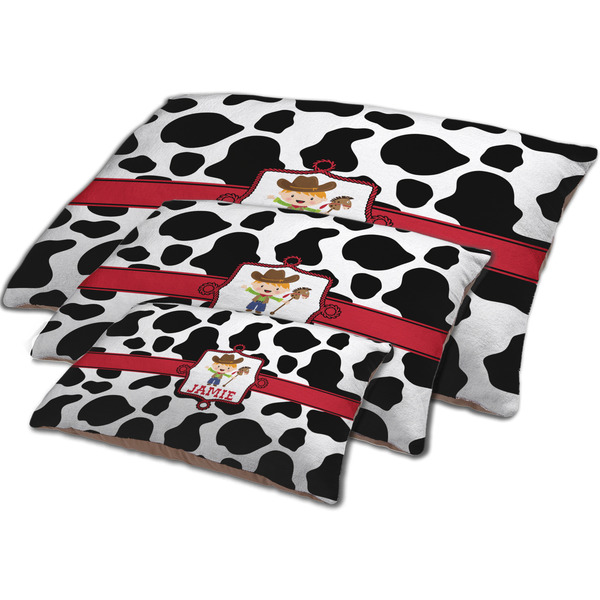 Cowprint w/Cowboy Dog Beds - MAIN (sm, med, lrg)