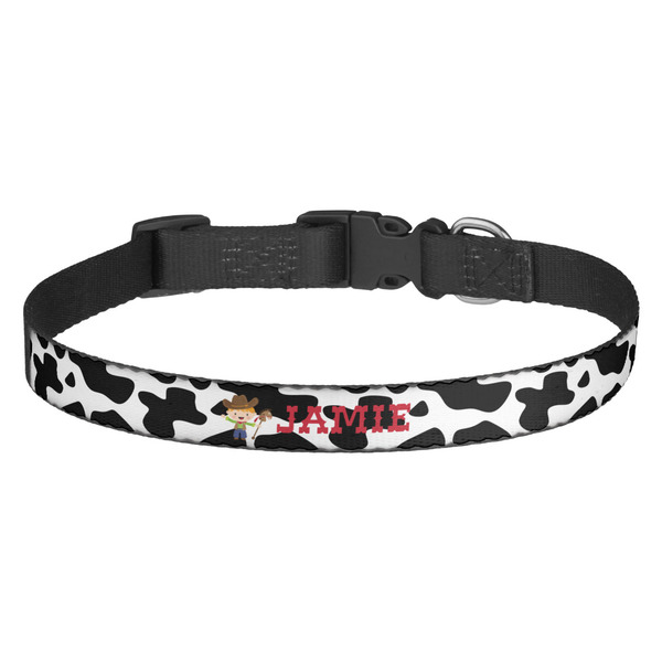 Custom Cowprint w/Cowboy Dog Collar (Personalized)