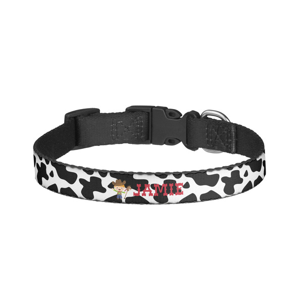 Custom Cowprint w/Cowboy Dog Collar - Small (Personalized)