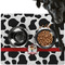 Cowprint w/Cowboy Dog Food Mat - Large LIFESTYLE