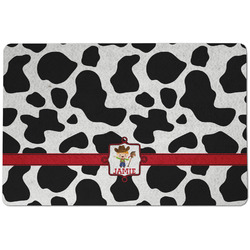 Cowprint w/Cowboy Dog Food Mat w/ Name or Text