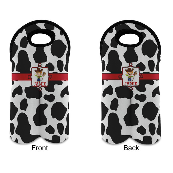 Cowprint w/Cowboy Double Wine Tote - APPROVAL (new)