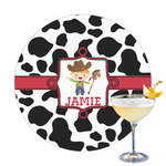 Cowprint w/Cowboy Printed Drink Topper (Personalized)