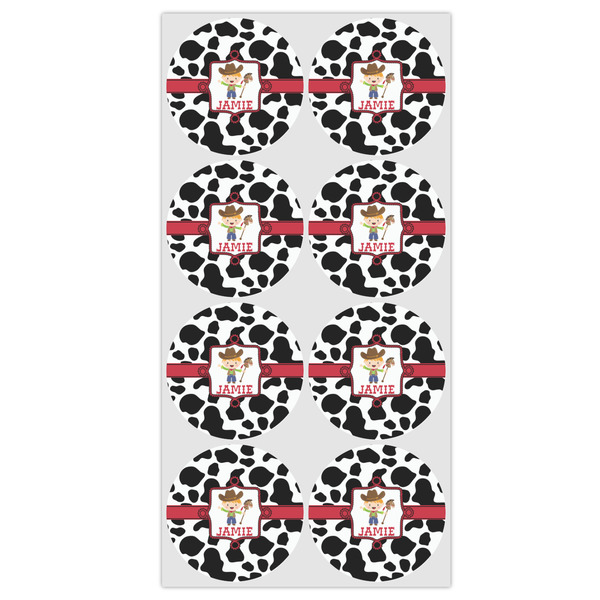 Cowprint w/Cowboy Drink Topper - Medium - Set of 12