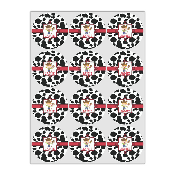 Cowprint w/Cowboy Drink Topper - Small - Set of 12