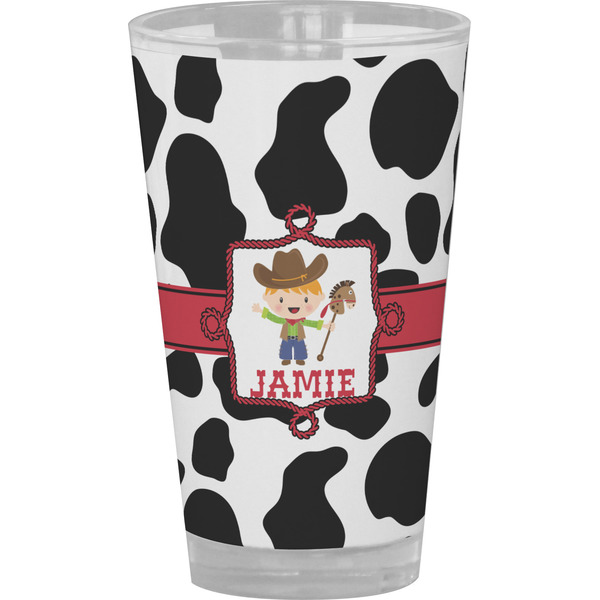 Custom Cowprint w/Cowboy Pint Glass - Full Color (Personalized)