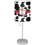 Cowprint w/Cowboy 7" Drum Lamp with Shade (Personalized)