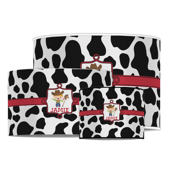 Cowprint w/Cowboy Drum Lampshades - MAIN