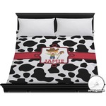Cowprint w/Cowboy Duvet Cover - King (Personalized)