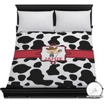 Cowprint w/Cowboy Duvet Cover - Full / Queen (Personalized)