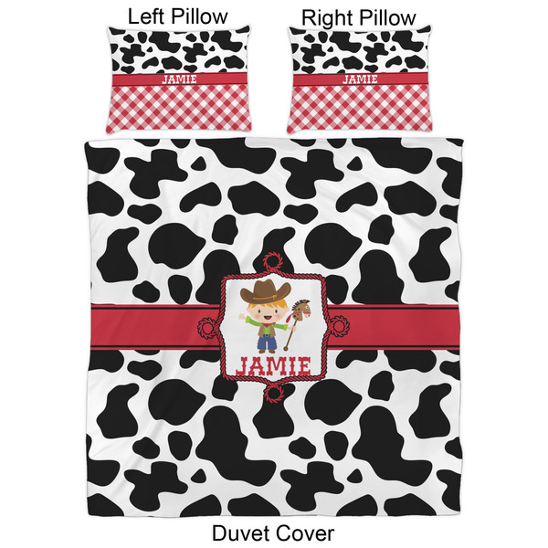 Cowprint w/Cowboy Duvet Cover Set - Queen - Approval