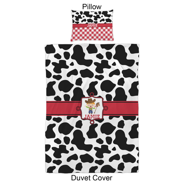 Cowprint w/Cowboy Duvet Cover Set - Twin XL - Approval