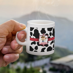 Cowprint w/Cowboy Single Shot Espresso Cup - Single (Personalized)