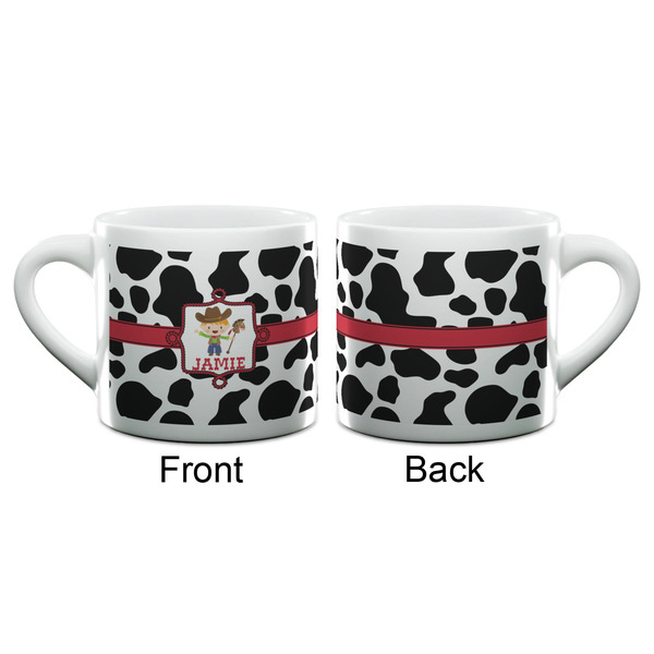 Cowprint w/Cowboy Espresso Cup - 6oz (Double Shot) (APPROVAL)