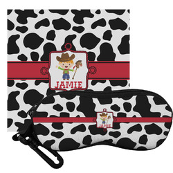 Cowprint w/Cowboy Eyeglass Case & Cloth (Personalized)