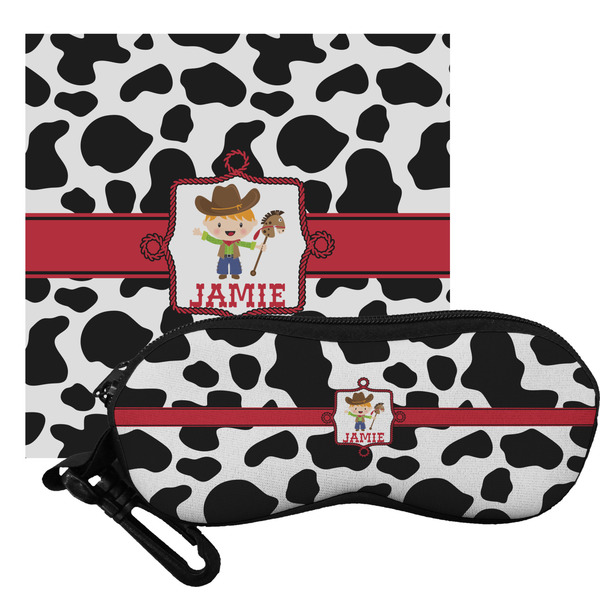 Custom Cowprint w/Cowboy Eyeglass Case & Cloth (Personalized)
