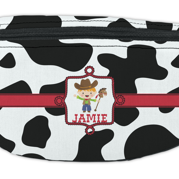 Cowprint w/Cowboy Fanny Pack - Closeup