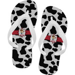 Cowprint w/Cowboy Flip Flops - Large (Personalized)