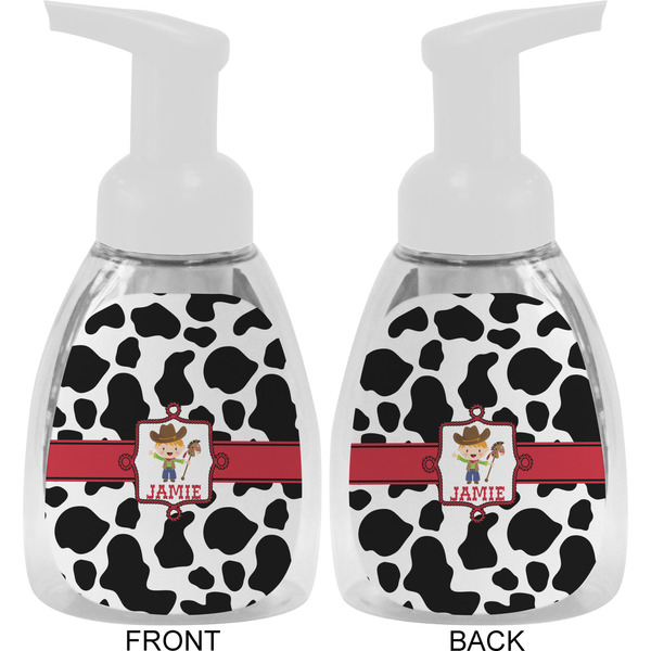 Cowprint w/Cowboy Foam Soap Bottle Approval - White