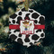 Cowprint w/Cowboy Frosted Glass Ornament - Hexagon (Lifestyle)