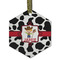 Cowprint w/Cowboy Frosted Glass Ornament - Hexagon