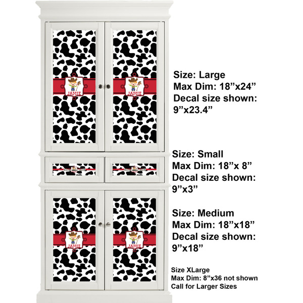 Cowprint w/Cowboy Full Cabinet (Show Sizes)