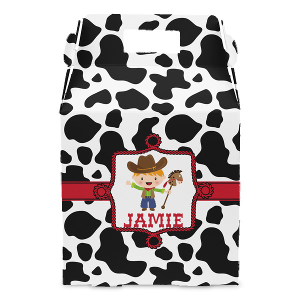 Cowprint w/Cowboy Gable Favor Box - Front