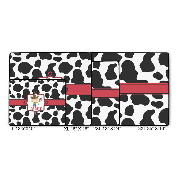 Cowprint w/Cowboy Gaming Mats - SIZE CHART
