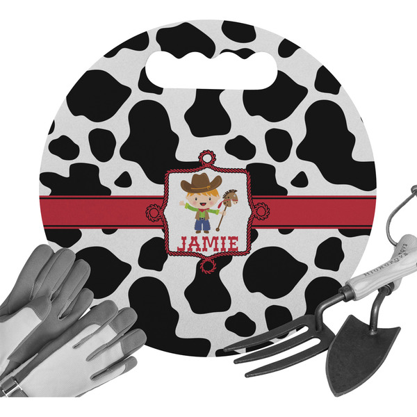 Custom Cowprint w/Cowboy Gardening Knee Cushion (Personalized)