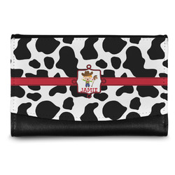 Cowprint w/Cowboy Genuine Leather Women's Wallet - Small (Personalized)