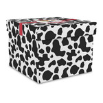 Cowprint w/Cowboy Gift Box with Lid - Canvas Wrapped - Large (Personalized)