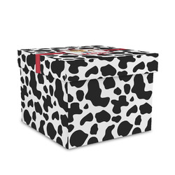 Cowprint w/Cowboy Gift Box with Lid - Canvas Wrapped - Medium (Personalized)