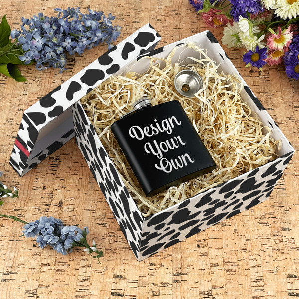 Cowprint w/Cowboy Gift Boxes with Lid - Canvas Wrapped - X-Large - In Context