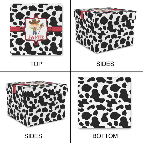 Cowprint w/Cowboy Gift Boxes with Lid - Canvas Wrapped - XX-Large - Approval