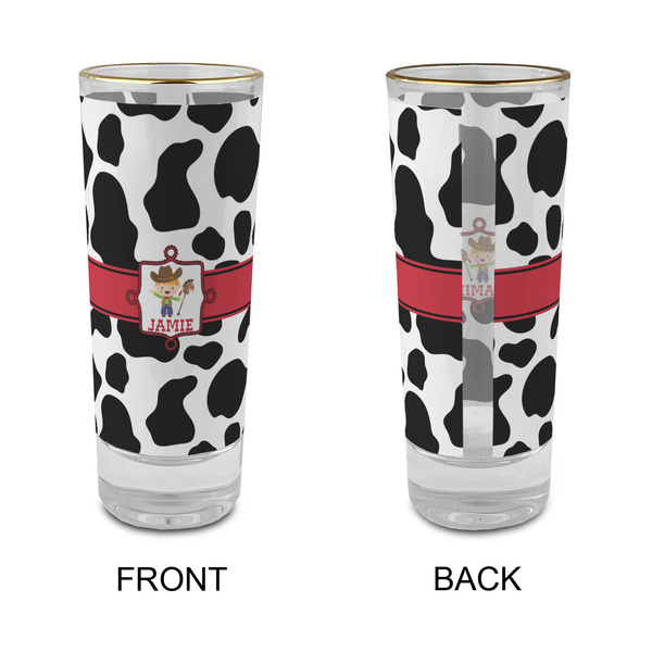 Cowprint w/Cowboy Glass Shot Glass - 2 oz - Single - APPROVAL