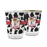 Cowprint w/Cowboy Glass Shot Glass - 1.5 oz (Personalized)