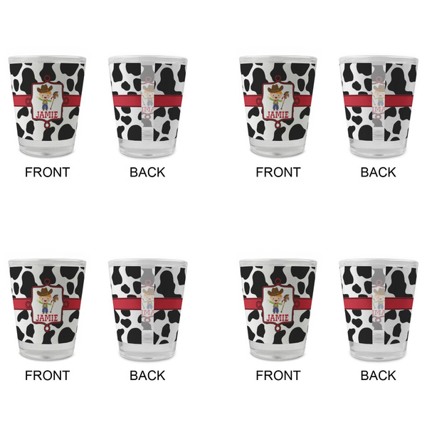 Cowprint w/Cowboy Glass Shot Glass - Standard - Set of 4 - APPROVAL