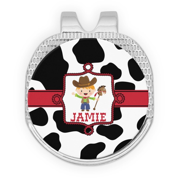 Cowprint w/Cowboy Golf Ball Hat Marker Hat Clip
