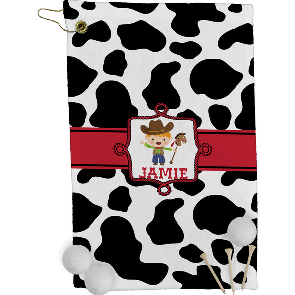 Cowprint w/Cowboy Golf Towel (Personalized)