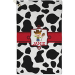 Cowprint w/Cowboy Golf Towel - Poly-Cotton Blend - Small w/ Name or Text