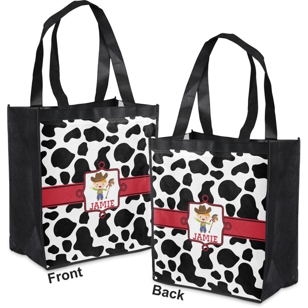 Cowprint w/Cowboy Grocery Bag - Apvl