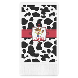 Cowprint w/Cowboy Guest Paper Towels - Full Color (Personalized)